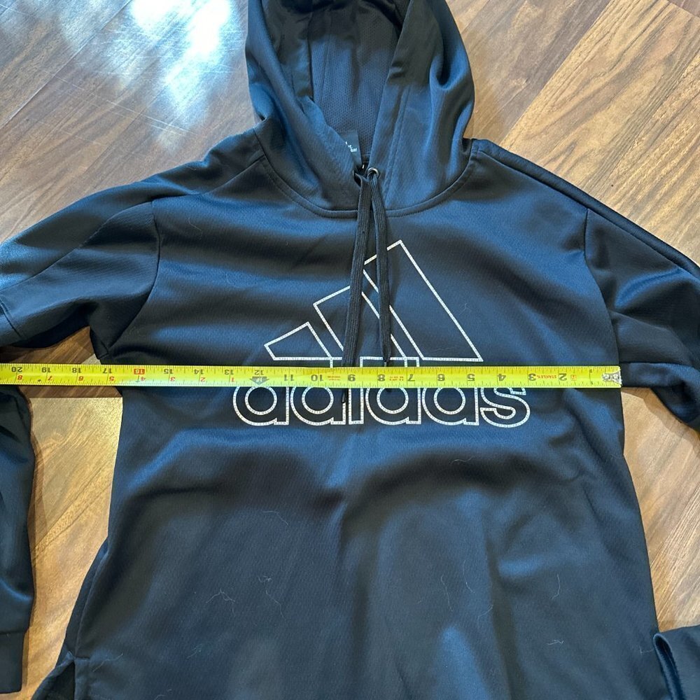 ADIDAS Women's Black Hoodie Sweatshirt Front Pocket Small Athletic Sports - Picture 7 of 9
